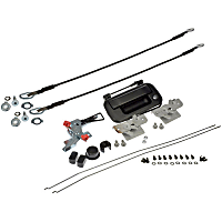 38913 Help Series Tailgate Handle and Bezel, Textured Black Plastic Without Camera Hole With Key Hole