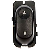 901-327 Front, Passenger Side or Rear, Driver or Passenger Side Window Switch, Black, 1 Button