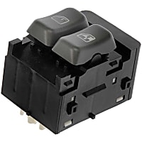 901-5602 Front, Driver Side Window Switch, Black and Gray, 2 Buttons, with Conventional Cab