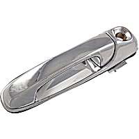 91049 Front, Passenger Side Chrome Exterior Door Handle, Without Key Hole, Help Series