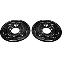 924-656 Brake Dust Shields - Black, Steel, Direct Fit Rear, Set of 2