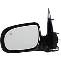 955-057 Driver Side Mirror, Power Adjust, Heated, Manual Folding, Black, No Signal Light, No Memory, No Puddle Light, No Auto-Dimming, No Blind Spot Feature
