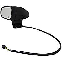 955-128 Driver Side Mirror, Power Adjust, Heated, Power Folding, Black, No Signal Light, No Memory, No Auto-Dimming