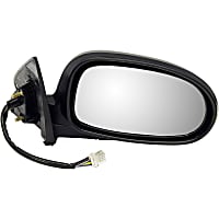 955-1409 Passenger Side Mirror, Power Adjust, Heated, Power Folding, Black, No Signal Light, No Memory, No Puddle Light, No Auto-Dimming, No Blind Spot Feature