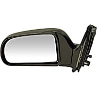 955-1443 Driver Side Mirror, Manual Adjust, Non-Heated, Manual Folding, Black, No Signal Light, No Memory, No Puddle Light, No Auto-Dimming, No Blind Spot Feature