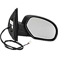 955-1481 Passenger Side Mirror, Power Adjust, Heated, Power Folding, Black, No Signal Light, No Memory, No Puddle Light, No Auto-Dimming, No Blind Spot Feature