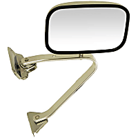 955-180 Driver or Passenger Side Mirror, Non-Folding, Non-Heated, Chrome, Without Auto-Dimming, Without Blind Spot Feature, Without Signal Light, Without Memory
