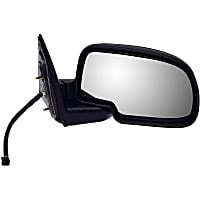 955-531 Passenger Side Mirror, Power, Manual Folding, Heated, Black, Without Auto-Dimming, Without Blind Spot Feature, Without Signal Light, Without Memory