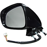 955-767 Driver Side Mirror, Power, Heated, Power Folding, Black, No Signal Light, No Memory, With Puddle Light, No Auto-Dimming