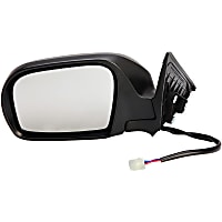 955-805 Driver Side Mirror, Power Adjust, Heated, Power Folding, Gray, No Signal Light, No Memory, No Auto-Dimming