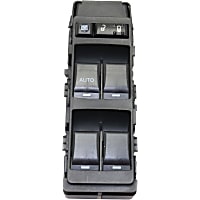 Front, Driver Side Window Switch, Black, 6-Button, 13 Blade, Driver Side One Touch Power Windows