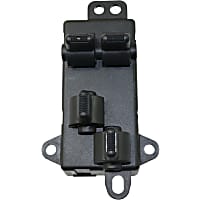 Front, Driver Side Window Switch, Black, 4-Button, with One-Touch Feature