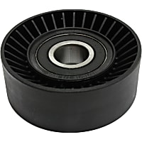 Accessory Belt Idler Pulley, 17mm or 0.66 in. I.D, 2.76 in. OD, 0.96 in. Pulley Width, Serpentine, Flat