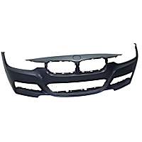 Front Primed Bumper Cover, Sedan/Wagon, For Models With M Sport Package, Without Park Distance Control Sensor Holes and Headlight Washer Holes