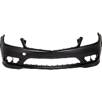 Front Primed Bumper Cover, For Models With AMG Package, With Side Marker Holes and Fog Light Holes, Without Headlight Washer Holes and Park Sensor Holes