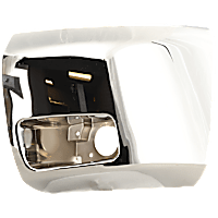 Front, Driver Side Bumper End, Chrome Plastic