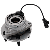 Front, Driver or Passenger Side Wheel Hub, 5 Lugs, With Bearing, With Sensor