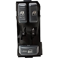 Front, Driver Side Window Switch, Gray, 3-Button, with Door Lock