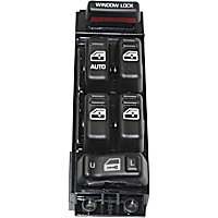 Front, Driver Side Window Switch, Black, 6-Button