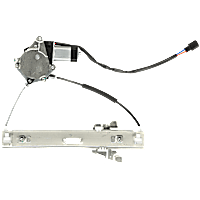 Rear, Passenger Side Power Window Regulator, With Motor