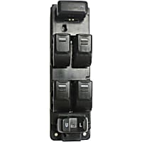 Front, Driver Side Window Switch, Black, 6-Button
