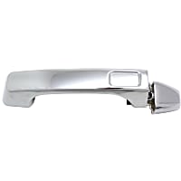 Front Or Rear, Driver Or Passenger Side Exterior Door Handle, Chrome, Without Key Hole, With Cap