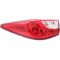 Driver Side Tail Light, With bulb(s), Halogen, Clear and Red Lens