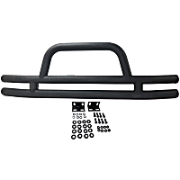 Front Bumper, Powdercoated Black, With Hoop, Without Mounting Brackets