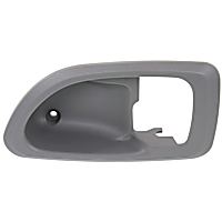 Front or Rear, Driver Side, Interior, Door Handle Trim, Plastic, Gray