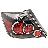 Driver Side Tail Light, without Bulb, Halogen, Clear and Red Lens
