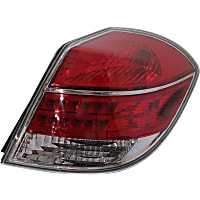 Passenger Side Tail Light, With bulb(s), Halogen, Clear and Red Lens