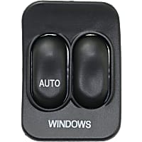 Front, Driver Side Window Switch, Black, 2-Button