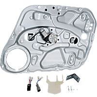 Front, Passenger Side Window Regulator, Power, With 2-Prong Connector