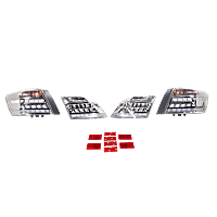 Driver and Passenger Side, Inner and Outer Tail Light, with Bulbs, Halogen/LED, Clear Lens