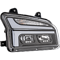 Passenger Side Headlight, Without bulb(s), LED, Clear Lens