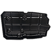 Transmission Pan, Black, Steel, Automatic Transmission