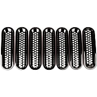 11306.31 Rugged Ridge Grille Insert Grille Insert - Black, Plastic, Mesh, Direct Fit