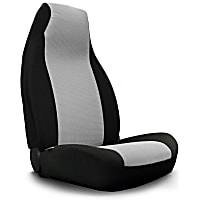 GrandTex Series Front Row Seat Cover - Pewter Insert With Black Sides (Mfr. Color), Custom Fit