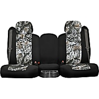 Camo Series Front Row Seat Cover - Snow Insert With Black Sides (Mfr. Color), Custom Fit