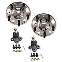 Front and Rear, Driver and Passenger Side Wheel Hub, 5 Lugs, With Bearing