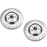 SET-P15EBR1461-2 Front Brake Disc, Plain Surface, Vented, 5 Lugs,, Autospecialty By Powerstop