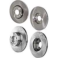 Front and Rear Brake Disc, 4-Wheel Set, Plain Surface, Vented, 5 Lugs, Pro-Line Series