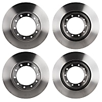 Front and Rear Brake Disc, Plain Surface, Vented, 4-Wheel Set, 10 Lugs, Pro-Line Series