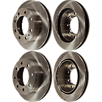 Front and Rear Brake Disc, Plain Surface, Vented, 8 Lugs 12.79 in. - Front; 12.99 in. - Rear Pro-Line Series