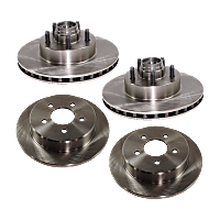 Front and Rear Brake Disc, Plain Surface, Vented - Front; Solid - Rear, 5 Lugs RWD Pro-Line Series