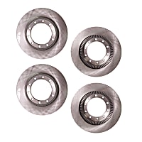 Front and Rear Brake Disc, Plain Surface, Vented, 4-Wheel Set, 10 Lugs, Pro-Line Series