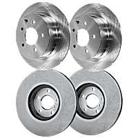 Front and Rear Brake Discs, 4-Wheel Set, Plain Surface, Vented - Front, Solid - Rear, 5 Lugs, 12.6 in. - Front, 11.48 in. - Rear Disc Diameter, Pro-Line Series