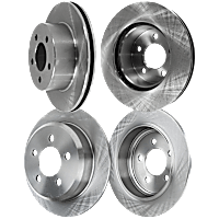Front and Rear Brake Disc, Plain Surface, Vented - Front; Solid - Rear, 5 Lugs,, Pro-Line Series