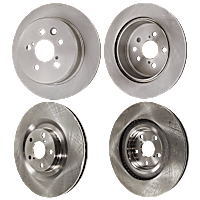 Front and Rear Brake Disc, 4-Wheel Set, Plain Surface, Vented, 5 Lugs, Pro-Line Series