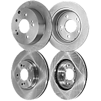 Front and Rear Brake Disc, Plain Surface, Vented - Front; Solid - Rear, 5 Lugs,, Pro-Line Series